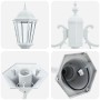 Poste de Luz de Jardín de 2 Lámparas E27 Blanco 220 cm de Aluminio | Foro24.es | Tu tienda online para hogar, jardín y más Foro24.es