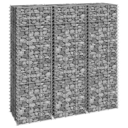Gabion flower beds 3 units iron 30x30x100 cm by vidaXL, Pots and planters - Ref: Foro24-151249, Price: 56,70 €, Discount: %