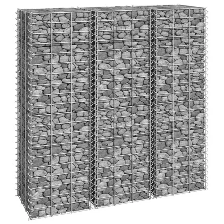 Gabion flower beds 3 units iron 30x30x100 cm by vidaXL, Pots and planters - Ref: Foro24-151249, Price: 57,72 €, Discount: %