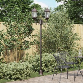 Poste de Luz de Jardín 2-Lámparas E27 Bronce 220 cm Aluminio by , Outdoor lighting - Ref: Foro24-42000344, Price: 133,12 €, D...