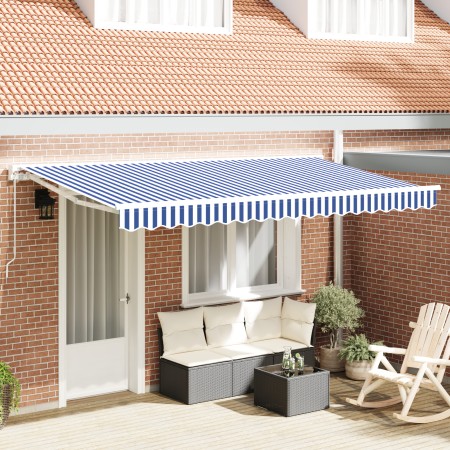 Tela de repuesto para toldo de 4x2 m en Azul y Blanco by , Awnings - Ref: Foro24-42000375, Price: 35,38 €, Discount: %