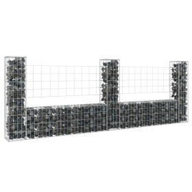 U-förmiger Gabionenkorb 3 Eisenpfosten 260x20x100 cm von vidaXL, Zaunpaneele - Ref: Foro24-151276, Preis: 90,81 €, Rabatt: %
