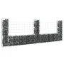 U-shaped gabion basket 3 iron posts 260x20x100 cm by vidaXL, fence panels - Ref: Foro24-151276, Price: 87,34 €, Discount: %