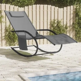 Tumbona mecedora de acero y textilene gris by vidaXL, Loungers - Ref: Foro24-318121, Price: 100,90 €, Discount: %