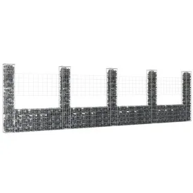 U-förmiger Gabionenkorb 5 Eisenpfosten 500x20x150 cm von vidaXL, Zaunpaneele - Ref: Foro24-151285, Preis: 222,64 €, Rabatt: %