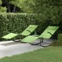 Tumbona mecedora 2 unidades de acero y textilene verde de vidaXL, Tumbonas - Ref: Foro24-318131, Precio: 157,23 €, Descuento: %
