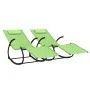 Tumbona mecedora 2 unidades de acero y textilene verde de vidaXL, Tumbonas - Ref: Foro24-318131, Precio: 157,23 €, Descuento: %