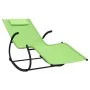 Tumbona mecedora 2 unidades de acero y textilene verde de vidaXL, Tumbonas - Ref: Foro24-318131, Precio: 157,23 €, Descuento: %