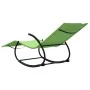 Tumbona mecedora 2 unidades de acero y textilene verde de vidaXL, Tumbonas - Ref: Foro24-318131, Precio: 157,23 €, Descuento: %