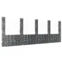 U-shaped gabion basket with 5 iron posts measuring 500x20x200 cm. by vidaXL, fence panels - Ref: Foro24-151292, Price: 213,70...