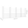 U-shaped gabion basket with 5 iron posts measuring 500x20x200 cm. by vidaXL, fence panels - Ref: Foro24-151292, Price: 217,58...