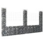 U-shaped gabion basket 3 iron posts 260x20x150 cm by vidaXL, fence panels - Ref: Foro24-151283, Price: 106,42 €, Discount: %