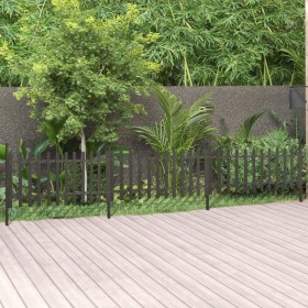 Valla de jardín con postes 3 piezas WPC 614x80 cm