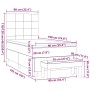 Cama box spring con colchón tela gris taupe 90x190 cm