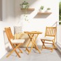 Conjunto de Comedor Exterior Blanco Crema Madera Estándar by , Garden sets - Ref: Foro24-42000951, Price: 133,51 €, Discount: %