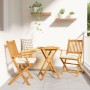 Sillas de jardín plegables con cojín blanco 2pcs de madera de acacia maciza von , Gartenstühle - Ref: Foro24-42000955, Preis:...