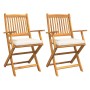 Sillas de jardín plegables con cojín blanco 2pcs de madera de acacia maciza von , Gartenstühle - Ref: Foro24-42000955, Preis:...
