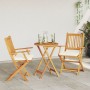 Sillas de jardín plegables con cojín blanco 2pcs de madera de acacia maciza von , Gartenstühle - Ref: Foro24-42000955, Preis:...