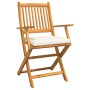Sillas de jardín plegables con cojín blanco 2pcs de madera de acacia maciza von , Gartenstühle - Ref: Foro24-42000955, Preis:...