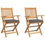 Sillas de Jardín Plegables  con Cojín Gris 2pcs de Madera Acacia Sólida | Foro24.es | Tu tienda online para hogar, jardín y más Foro24.es