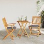 Sillas de Jardín Plegables con Cojín Gris 2pcs de Madera Acacia