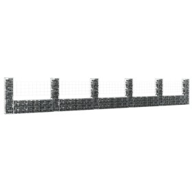 U-förmiger Gabionenkorb 6 Eisenpfosten 620x20x100 cm von vidaXL, Zaunpaneele - Ref: Foro24-151279, Preis: 152,90 €, Rabatt: %