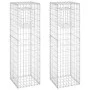 Cestas postes de gaviones 2 unidades hierro 40x40x140 cm by vidaXL, fence posts - Ref: Foro24-151263, Price: 74,14 €, Discoun...