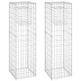 Zwei Körbe mit Gabionenpfosten, Eisen, 40x40x140 cm. von vidaXL, Zaunpfosten - Ref: Foro24-151263, Preis: 75,12 €, Rabatt: %