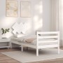 White solid wood bed frame with headboard 90x200 cm by vidaXL, Beds and slatted bases - Ref: Foro24-3195272, Price: 94,42 €, ...