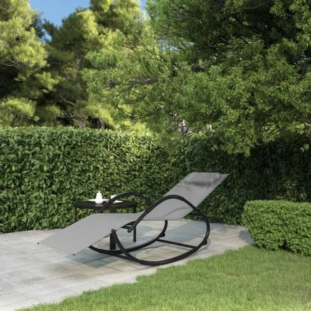 Steel and gray textilene rocking lounger by vidaXL, Loungers - Ref: Foro24-318117, Price: 95,43 €, Discount: %