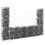 U-shaped gabion basket 2 iron posts 140x20x100 cm by vidaXL, fence panels - Ref: Foro24-151275, Price: 68,24 €, Discount: %