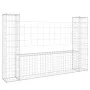 U-shaped gabion basket 2 iron posts 140x20x100 cm by vidaXL, fence panels - Ref: Foro24-151275, Price: 68,24 €, Discount: %