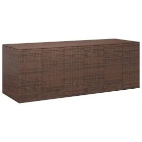 Gartenkissen Truhe PE Rattan braun 291x100,5x104 cm von vidaXL, Aufbewahrungsboxen für den Außenbereich - Ref: Foro24-317236,...