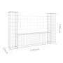 U-förmiger Gabionenkorb 2 Eisenpfosten 140x20x100 cm von vidaXL, Zaunpaneele - Ref: Foro24-151275, Preis: 69,60 €, Rabatt: %