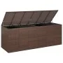 Baúl para cojines de jardín ratán PE marrón 291x100,5x104 cm de vidaXL, Cajas de almacenaje para exteriores - Ref: Foro24-317...