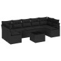 Conjunto de sofá de jardín 8 pcs Negro 55 x 55 x 37 cm