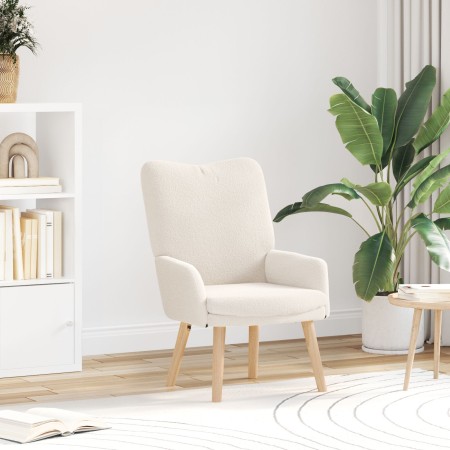 Sillón Relajante de Tela Similar a Lana Rizada Crema by , Armchairs - Ref: Foro24-42001790, Price: 98,24 €, Discount: %