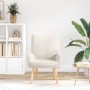 Sillón Relajante de Tela Similar a Lana Rizada Crema