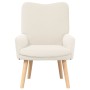 Sillón Relajante de Tela Similar a Lana Rizada Crema by , Armchairs - Ref: Foro24-42001790, Price: 98,24 €, Discount: %