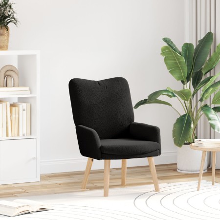 Sillón Relajante  Negro de Tela Similar a Lana Rizada | Foro24.es | Tu tienda online para hogar, jardín y más Foro24.es