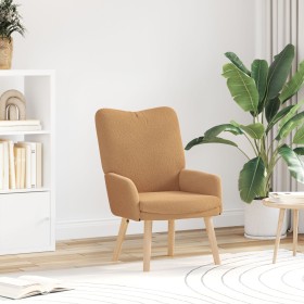 Sillón relajante Beige de tela tipo lana rizada