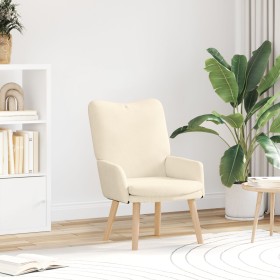 Sillón Relajante en Tela de Corduroy Color Crema