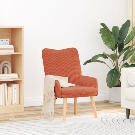 Sillón Relajante Rojo Naranja de Tela de Pana by , Armchairs - Ref: Foro24-42001801, Price: 100,35 €, Discount: %