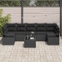 Conjunto de sofá de jardín 8 pcs Negro 55 x 55 x 37 cm