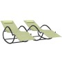 Rocking loungers 2 units steel and cream textilene by vidaXL, Loungers - Ref: Foro24-318134, Price: 144,92 €, Discount: %