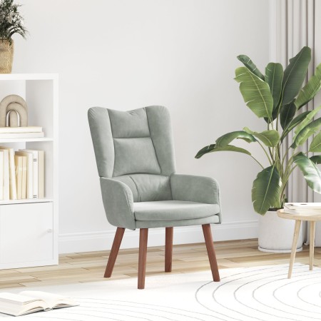 Sillón Relajante en Terciopelo Gris Claro | Foro24.es | Tu tienda online para hogar, jardín y más Foro24.es
