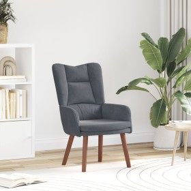 Sillón Relajante de Terciopelo Gris Oscuro