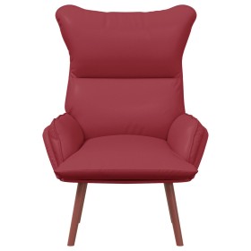Sillón relajante de cuero sintético color vino