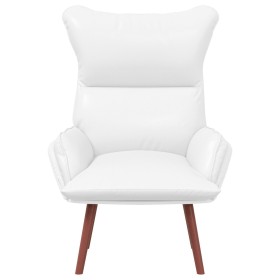 Sillón relajante de cuero sintético blanco