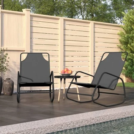 Rocking lounger 2 units in steel and gray textilene by vidaXL, Loungers - Ref: Foro24-318141, Price: 112,01 €, Discount: %